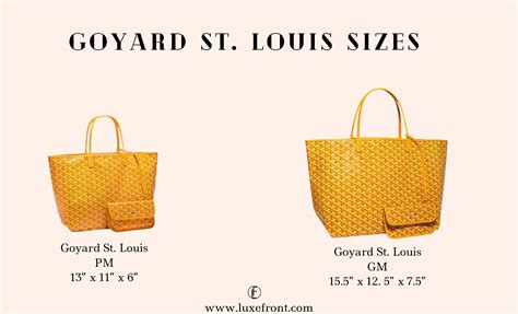 goyard saint louis pm|goyard tote bag size comparison.